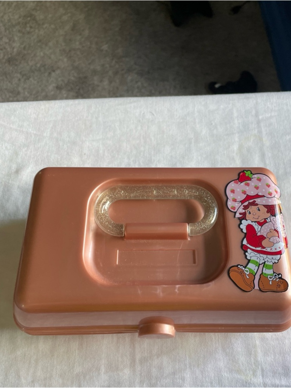 Peach Plastic Carry Case with Rounded Corner and Hole
